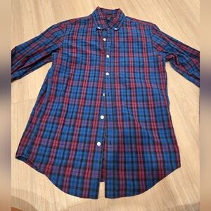 J. Crew Mens Slim 100% Cotton Fit Long Sleeve Plaid Button Down Shirt SZ Small